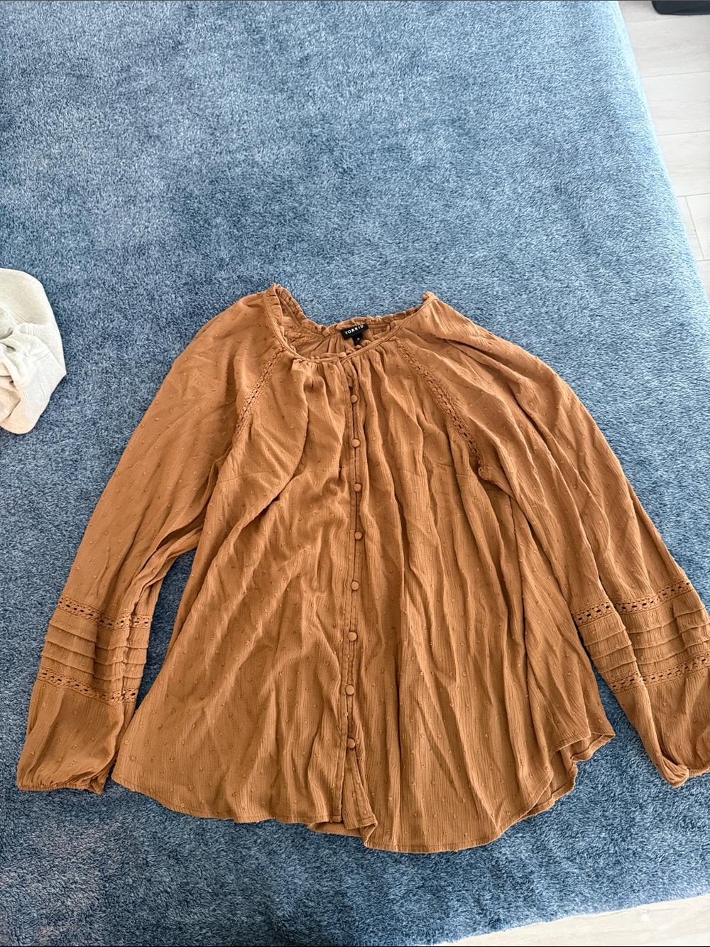torrid Rust Button-Front Peasant Blouse